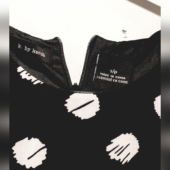 🔵 Black and White K by Kersh Sleeveless Dot Swing Dress - Picture 4 of 7